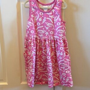 Hanna Andersson Pink and White Floral Kids Dress Size 110